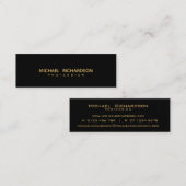 洗練されたブラック金ゴールド男らしスリムライン スキニー名刺 (正面/裏面)