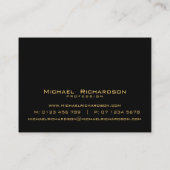 洗練されたブラック金ゴールド 男らし 名刺 (裏面)