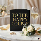 洗練されたブラック&ゴールドのタイポグラフィー To The Happy Copl サンキューカード