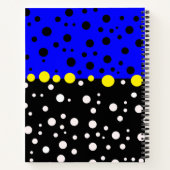 洗練されたブラック＆ブルーのカラー - 名前を刻印 ノートブック (裏面)