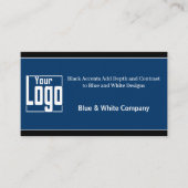 洗練されたブラック、ブルー、ホワイト企業 名刺 (正面)