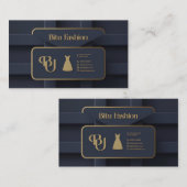 洗練されたブラック&ホワイトとペッパーピンクアセン 名刺 (正面/裏面)