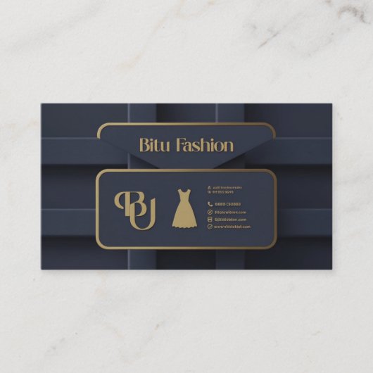 洗練されたブラック&ホワイトとペッパーピンクアセン 名刺 (正面)