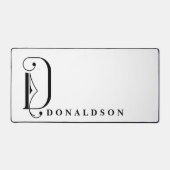 洗練されたブラック&ホワイトエレガントモノグラムD デスクマット (正面)