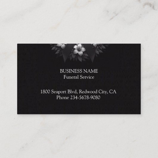 洗練されたブラック 名刺 (裏面)