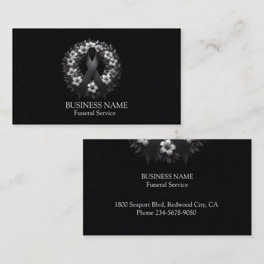 洗練されたブラック 名刺 (正面/裏面)