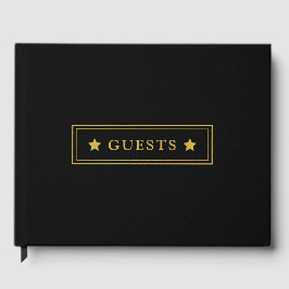 洗練されたブラック 10.5"x8.25" ゲストブック あらゆる特別な