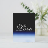 洗練されたブルーブラック結婚ラブ ポストカード (スタンド正面)