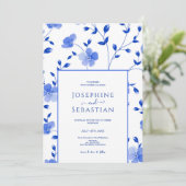 洗練されたブルーペリウニモダンクル結婚ズ 招待状 (スタンド正面)