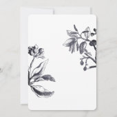 洗練されたブルーヴィンテージウェディング招待状 招待状 (裏面)