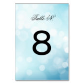 洗練されたブルー結婚グリッターのテーブル番号 テーブルナンバー (裏面)