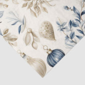 洗練されたブルー&金ゴールドクリスマスパターン 薄葉紙 (詳細)