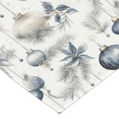 洗練されたブルー&金ゴールドクリスマス ショートテーブルランナー (コーナー)