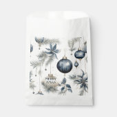 洗練されたブルー&金ゴールドクリスマス フェイバーバッグ (正面)