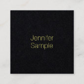 洗練されたプレミアムブラック金ゴールド文字 モダン スクエア名刺 (正面)