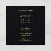 洗練されたプレミアムブラック金ゴールド文字 モダン スクエア名刺 (裏面)