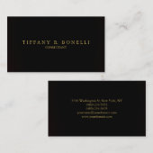 洗練されたプレーンダークグレープロフェッショナル エレガント 名刺 (正面/裏面)