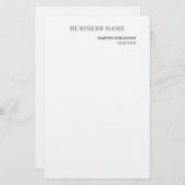 洗練されたプロフェッショナルなホワイトの名刺 便箋 (正面/裏面)
