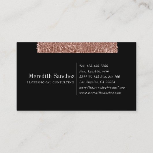 洗練されたプロフェッショナルバラ金ゴールドマーブルカスタム 名刺 (裏面)
