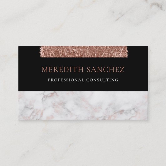 洗練されたプロフェッショナルバラ金ゴールドマーブルカスタム 名刺 (正面)
