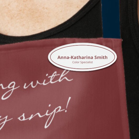 洗練されたプロフェッショナルホワイトノウハウ楕円 名札