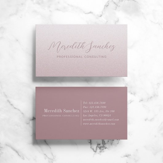洗練されたプロフェッショナルマウヴバラピンクきらめく 名刺