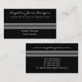 洗練されたプロフェッショナル名刺、グレー 名刺 (正面/裏面)