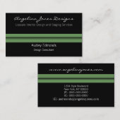 洗練されたプロフェッショナル名刺、セージグリーン 名刺 (正面/裏面)