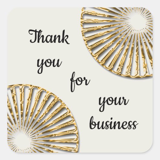 洗練されたプロフェッショナル金ゴールドサンキュービジネス スクエアシール (正面)