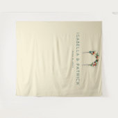 洗練されたベージュの花のアーチ タペストリー (正面(横))