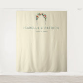 洗練されたベージュの花のアーチ タペストリー (正面)