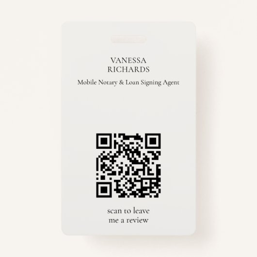 洗練されたベージュの金ゴールド羽モバイル公証人QR写真 バッジ (裏面)