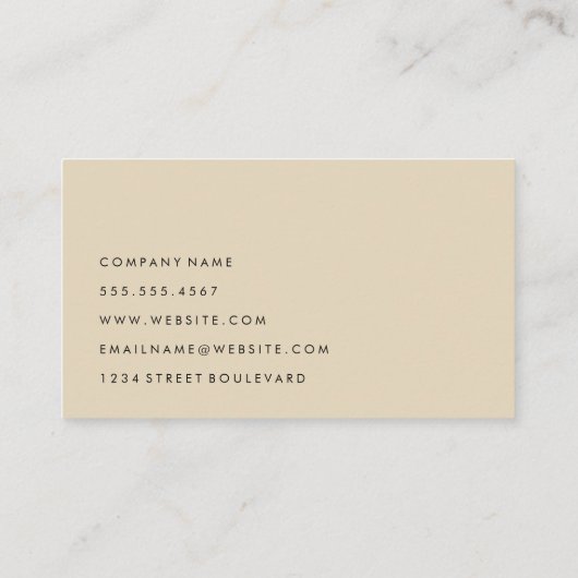 洗練されたベージュカルシブ文字 名刺 (裏面)