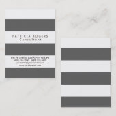 洗練されたホワイトグレーストライプのプロフェッショナル 名刺 (正面/裏面)