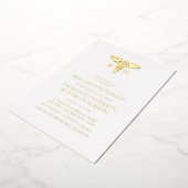 洗練されたホワイトゴールドの箔　看護学校卒業生 箔招待状 (回転した状態)