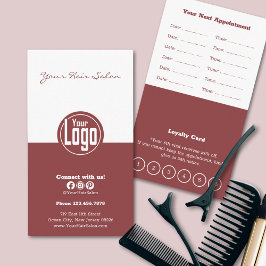 洗練されたホワイト&スモーキートパズヘアサロンロイヤリティ&スパ 予約カード