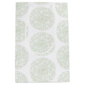 洗練されたボホグリーンマンダラ抱き枕 ミディアムペーパーバッグ (正面)