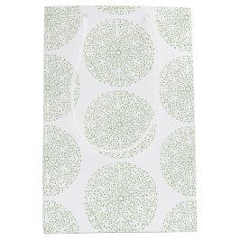 洗練されたボホグリーンマンダラ抱き枕 ミディアムペーパーバッグ