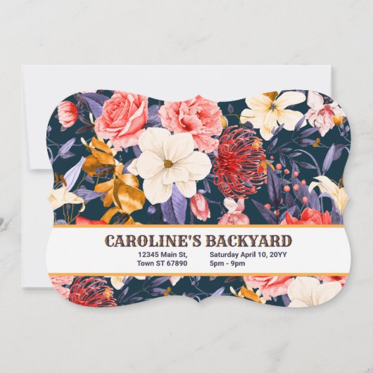 洗練されたボホフローラ60番目の誕生日招待状 招待状 (裏面)