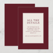洗練されたマルーンミニマリストカード エンクロージャーカード (正面/裏面)