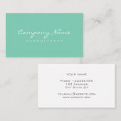 洗練されたミニマリストのミントグリーン名刺 名刺 (正面/裏面)