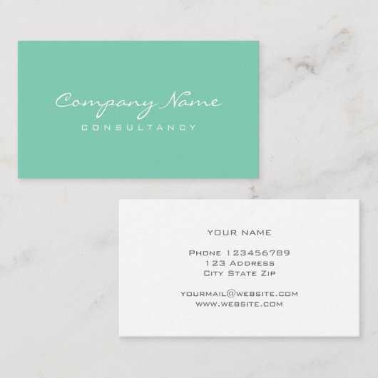 洗練されたミニマリストのミントグリーン名刺 名刺 (正面/裏面)