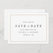 洗練されたミニマリストの結婚式は日付を保存 案内ポストカード (正面/裏面)