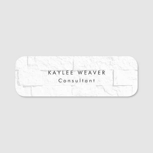 洗練されたミニマリストウォールブリックプロフェッショナル 名札 (正面)
