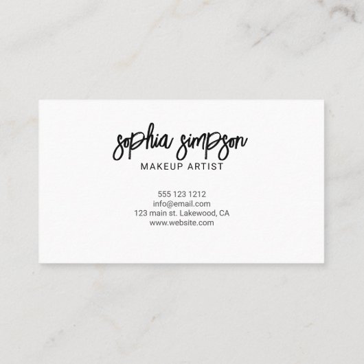 洗練されたミニマリストブラシスクリプトホワイト 名刺 (裏面)