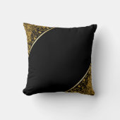 洗練されたミニマリストブラックと金ゴールド クッション (正面)