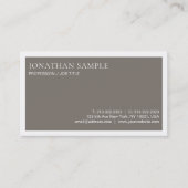 洗練されたミニマリストプレーントレンディーブラウンモダン 名刺 (正面)