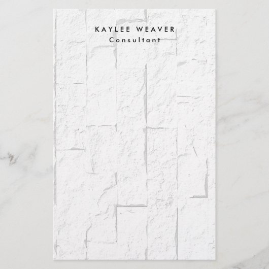 洗練されたミニマリスト壁レンガプロフェッショナル 便箋 (正面)