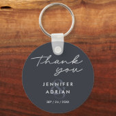 洗練されたミニマリスト イカインク 現代の結婚式 キーチェーン (裏面)