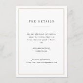 洗練されたミニマルなウェディングの詳細カード エンクロージャーカード (正面)